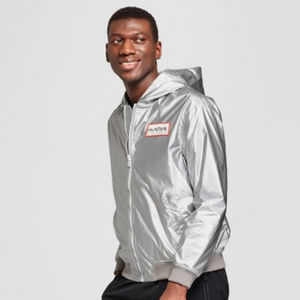 Hunter Men's Hooded Windbreaker Jacket IN SILVER